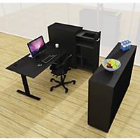 Skrivebord Fumac® Square, HxBxL 72-122 x 200 x 80 cm, sort/sort