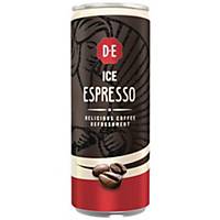 Douwe Egberts ice coffee espresso, 25 cl, pak van 12 blikjes