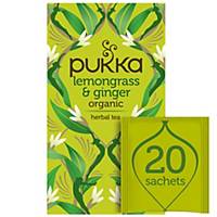Pukka tea lemongrass and ginger, box of 20 tea bags
