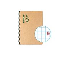 Caderno espiral reciclado Escolofi - A5 - 100 folhas - 5x5 - kraft