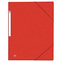 Oxford Top File+ 3-Flap Folder A4 Elasticated Red - Pack Of 10