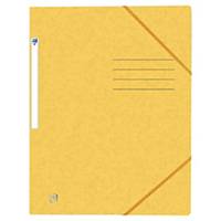 Oxford elastomap, 3 kleppen, sluitelastieken, A4, karton, geel, per map