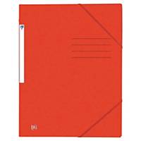 Oxford elastomap, 3 kleppen, sluitelastieken, A4, karton, rood, per map