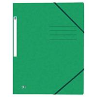 Oxford elastomap, 3 kleppen, sluitelastieken, A4, karton, groen, per map