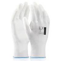 Viacúčelové rukavice Ardon® Buck, veľkosť M, biele, 12 párov