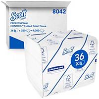 Toilet Tissue by Scott® - 36 packs x 250 2 Ply White Toilet Tissue (8042)