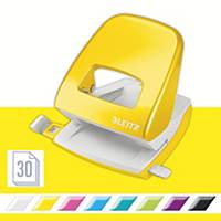 Leitz WOW Hole Punch 30 Sheets Metal Yellow