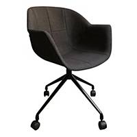 Paperflow Gant draaibare stoel op wieltjes, zwart/antraciet, per 2 stoelen