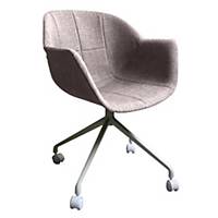 Chaise pivotante sur roulettes Paperflow Gant, blanche/grise, les 2 chaises