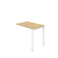 Table à assembler EOL Arial, l 60 x L 100 cm, pieds blancs, plateau couleur bois