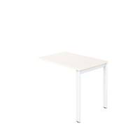 Table à assembler EOL Arial, l 60 x L 100 cm, pieds blancs, plateau blanc