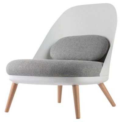 Armchair Cocoon, beech/white/grey, per piece