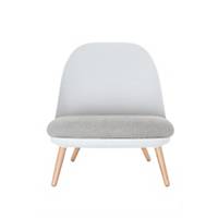 Paperflow Cocoon lage stoel voor bezoekers, wit/grijs met beukenhouten poten