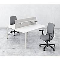 EOL Arial bureau gedeelde bench, B 165 x L 180 cm, witte poten, wit topblad