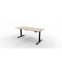 Bureau assis/ debout EOL Axel, 180x80 cm (Lxl), bois/ noir