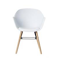 Chaise Paperflow Wiseman, blanche sur pieds en hêtre, les 2 chaises