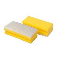 Sponge Scotch-Brite Sensitive, 70 x 130 mm, yellow/white, pack of 10 pieces