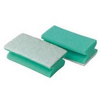 Sponge Scotch-Brite Sensitive, 70 x 130 mm, green/white, pack of 10 pieces