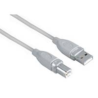 USB kabel Hama, typ A-B, 1,8 m, šedý