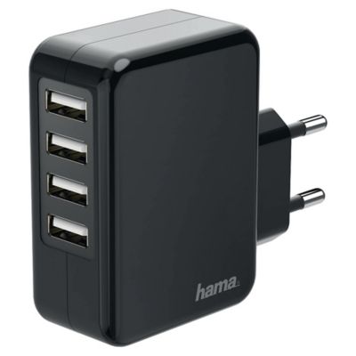 Síťová USB nabíječka HAMA, 4 zásuvková, 4,8A