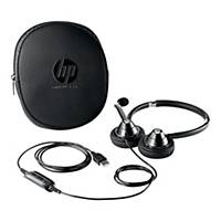 Słuchawki z mikrofonem HP, USB, etui, czarne