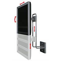 R-Go Up & Down Monitor Wall Mount, Tilt & Swivel, Up to 27  screens, Silver