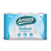 Papel de cocina Amoos - 22 x 24 cm - 2 capas - blanco - Pack de 4 rollos