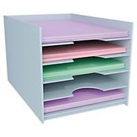 Paperflow horizontal organizer with 5 compartments for cupboards grey