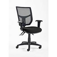 Altino High Back Mesh Chair With Adjustable Arms Black  D&I  Excl NI