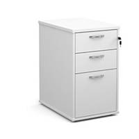 Desk-High Pedestal 3-Drawer 600Dmm White/Silver - Del & Ins - Excludes NI