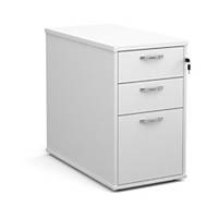 Desk-High Pedestal 3-Drawer 800Dmm White/Silver - Del & Ins - Excludes NI