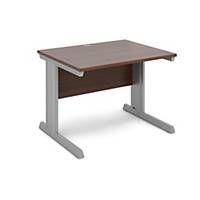 Vivo Straight Desk 1000x800mm Walnut/Silver - Del & Ins