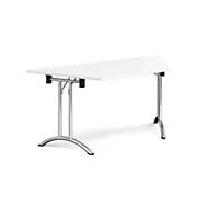 Trapezoidal Fold-Leg Table 1600x800mm White - Delivery Only