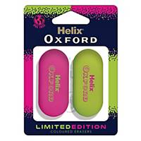 Helix Oxford Clash Eraser Pink/Green - Pack Of 2