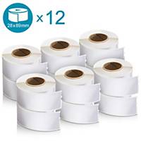 DYMO Label Writer Address Label Roll 28x89mm - Pack Of 12