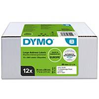 DYMO Label Writer Address Label Roll 36x89mm - Pack Of 12