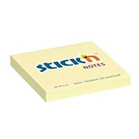 STICK N by Hopax öntapadó sárga jegyzettömb, 76 x 76 mm, 100 lap