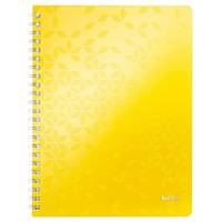 Poznámkový blok Leitz WOW, A4, špirálový, linajkový 7 mm, 160 strán, žltý