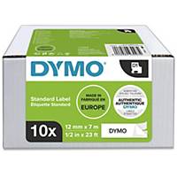 Nastro D1 Standard Dymo per LabelManager 12mm x 7m nero/bianco 2093097 - conf 10