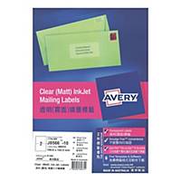 Avery J8566 Clear Inkjet Label 199.6 x 143.5mm - Pack of 20 Labels
