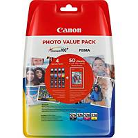 Photo Value Pack CANON CLI-526PVP, IP 4850, CMYBK, Pack of 4x9ml / 50 Sheets