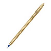 Penna a sfera con cappuccio Bic® Cristal Shine oro punta 1 mm blu