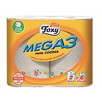 Pack de dos rollos de papel de cocina Foxy Mega3