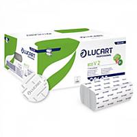 Toallas secamanos Lucart Eco - V - 2 capas - Pack de 20 paquetes 190 hojas