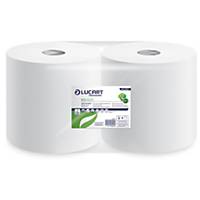 Pack de 2 bobinas de papel reciclado industriais Lucart - 342 m - 2C - Branco