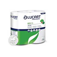 Pack de 4 rollos de papel higiénico reciclado Lucart - 33 m - 2C - Blanco
