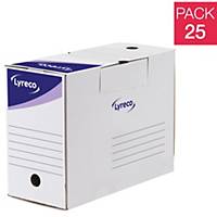 Pack de 25 caixas de arquivo Lyreco - A4 - lombada 150 mm - branco