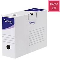 Pack de 20 caixas de arquivo Lyreco - A4 - lombada 100 mm - branco