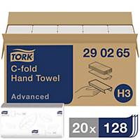 Essuie-mains Tork Advanced pour H3 2 plis C - blanc - 20 paquets x 128 feuilles