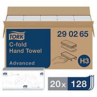 Asciugamani piegati a C Tork Advanced bianco - conf. 20 pacchi da 128